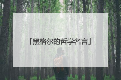黑格尔的哲学名言