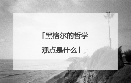 黑格尔的哲学观点是什么