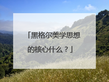 黑格尔美学思想的核心什么？