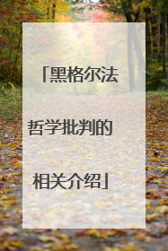 黑格尔法哲学批判的相关介绍