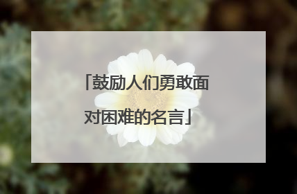 鼓励人们勇敢面对困难的名言