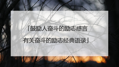 鼓励人奋斗的励志感言 有关奋斗的励志经典语录