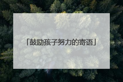 鼓励孩子努力的寄语