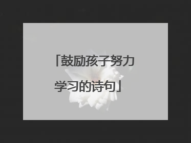 鼓励孩子努力学习的诗句
