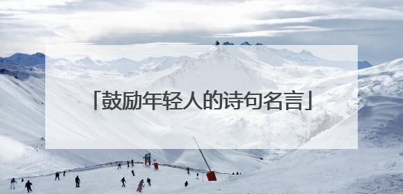 鼓励年轻人的诗句名言
