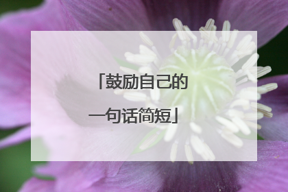鼓励自己的一句话简短