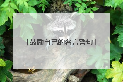 鼓励自己的名言警句
