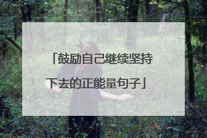 鼓励自己继续坚持下去的正能量句子