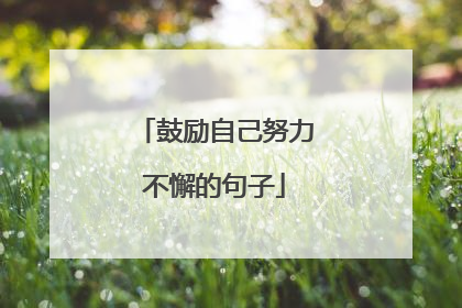 鼓励自己努力不懈的句子