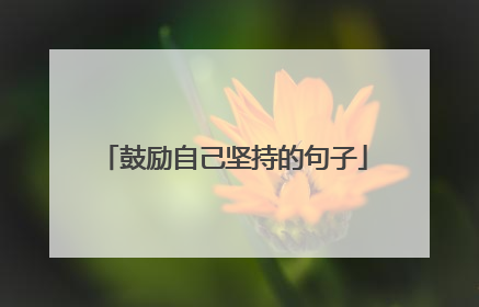 鼓励自己坚持的句子