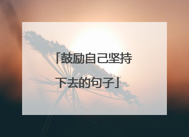 鼓励自己坚持下去的句子