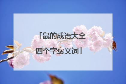 鼠的成语大全四个字褒义词