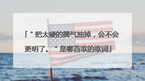 ＂把太硬的脾气抽掉，会不会更明了。＂是哪首歌的歌词