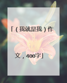 (我就是我)作文,400字