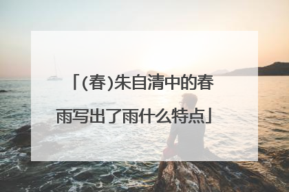 (春)朱自清中的春雨写出了雨什么特点