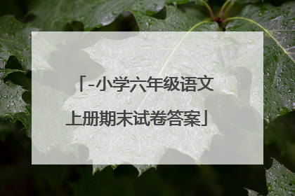 -小学六年级语文上册期末试卷答案