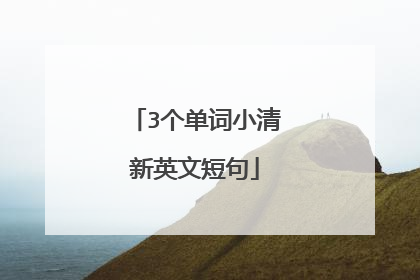 3个单词小清新英文短句