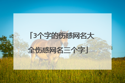 3个字的伤感网名大全伤感网名三个字