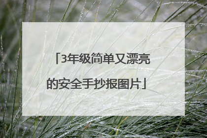3年级简单又漂亮的安全手抄报图片