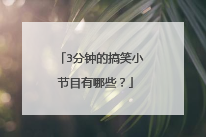 3分钟的搞笑小节目有哪些？