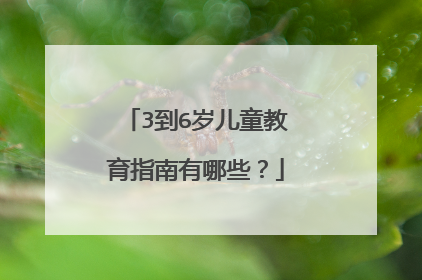 3到6岁儿童教育指南有哪些？