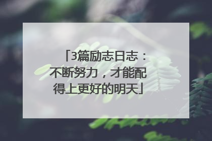 3篇励志日志:不断努力,才能配得上更好的明天