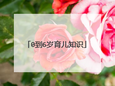 0到6岁育儿知识