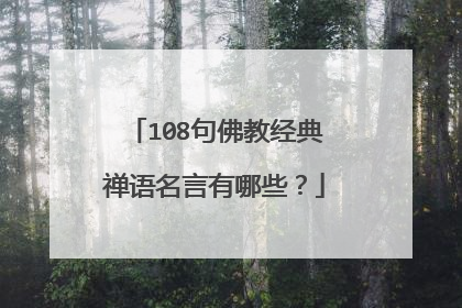 108句佛教经典禅语名言有哪些？