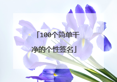 100个简单干净的个性签名