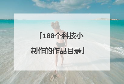 100个科技小制作的作品目录