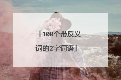 100个带反义词的2字词语