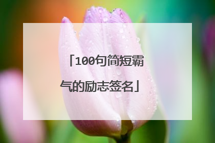 100句简短霸气的励志签名