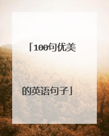 100句优美的英语句子