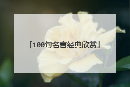 100句名言经典欣赏