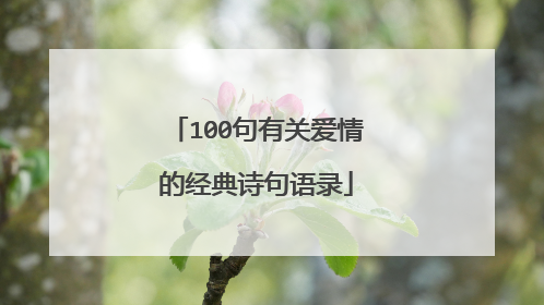 100句有关爱情的经典诗句语录