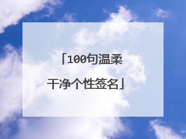 100句温柔干净个性签名