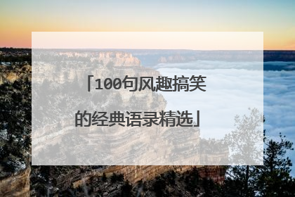 100句风趣搞笑的经典语录精选