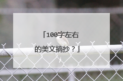 100字左右的美文摘抄?