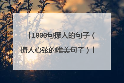 1000句撩人的句子(撩人心弦的唯美句子)