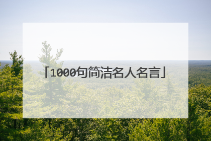 1000句简洁名人名言