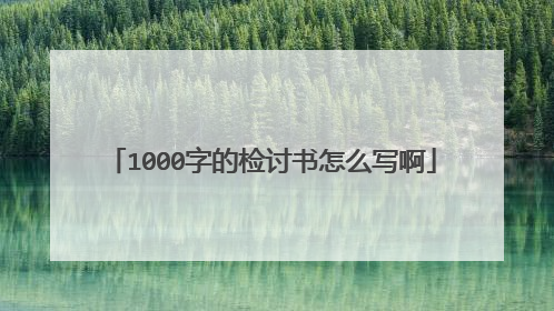 1000字的检讨书怎么写啊