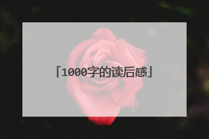 1000字的读后感