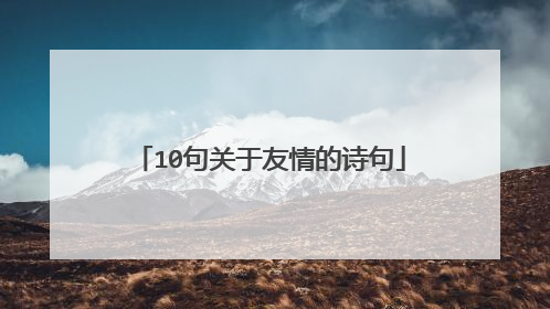 10句关于友情的诗句
