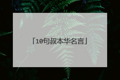 10句叔本华名言