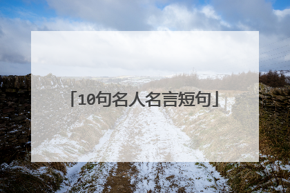 10句名人名言短句