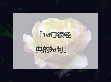 10句很经典的短句