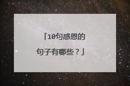 10句感恩的句子有哪些？
