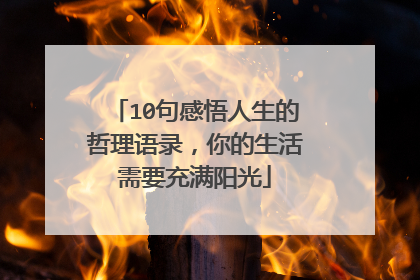 10句感悟人生的哲理语录，你的生活需要充满阳光
