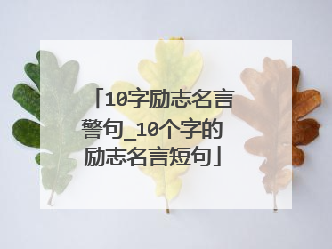 10字励志名言警句_10个字的励志名言短句