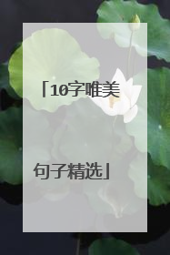 10字唯美句子精选